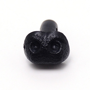 Plastic Safety Noses, Craft Nose, for DIY Doll Toys Puppet Plush Animal Making, Black, 17mm, Nose: 10x12mm, Hole: 2mm, Pin: 5mm