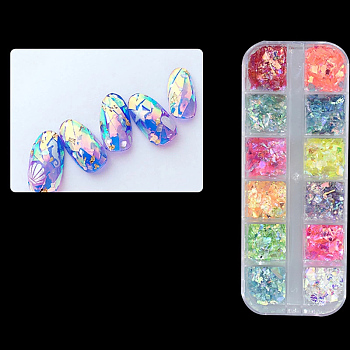 Self-adhesive Ultra Thin Laser Line Nail Stickers, For Nail Art Design, Mixed Color, Box: 13x5x1.5cm, about 7g/box