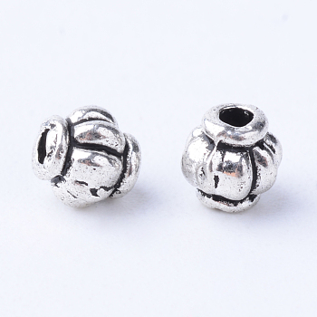 Tibetan Style Alloy Spacer Beads, Lantern, Cadmium Free & Nickel Free & Lead Free, Antique Silver, 4x4mm, Hole: 1mm