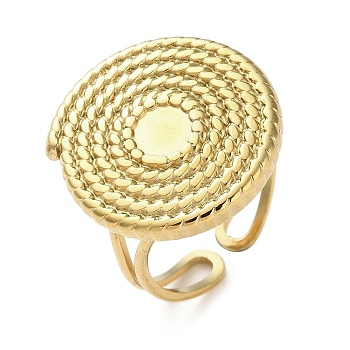 304 Stainless Steel Finger Rings, Real 18K Gold Plated, Real 18K Gold Plated, Inner Diameter: 17mm, Tray: 5mm