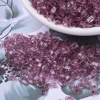 MIYUKI Half TILA Beads, Japanese Seed Beads, 2 Hole, (HTL142) Transparent Smoky Amethyst, 5x2.3x1.9mm, Hole: 0.8mm, about 12500pcs/500g