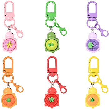 6Pcs Resin Pendant Decorations, with Alloy Swivel Clasps, Mixed Color, 62mm