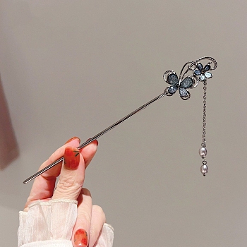 Metal Hair Sticks, Hair Accessories for Woman Girls, Butterfly, 170x30x20mm