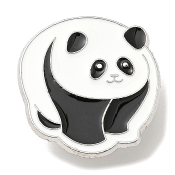 Panda Enamel Pins, Platinum Plated Alloy Badge for Backpack Clothes, Black, 26x25x1.5mm