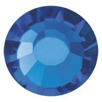 Preciosa&reg Crystal Hotfix Flatback Stones, Czech Crystal, Round(438 11 612 Chaton Rose VIVA 12 &reg), 60310 Capri Blue, SS12(3.3~3.5mm)