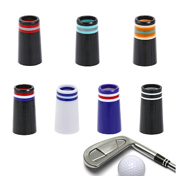 7Pcs 7 Colors Plastic Golf Ferrules for Taper Tip, Golf Accessories, Mixed Color, 25x14mm, Hole: 8.5mm, 1pc/color