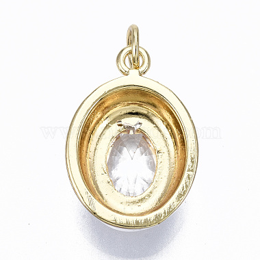 Pendentifs en laiton zircon cubique clair(ZIRC-S067-022-NR)-4