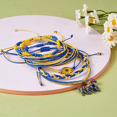 Набор браслетов из плетеного шнура из вощеного полиэстера(BJEW-SW00024)-2