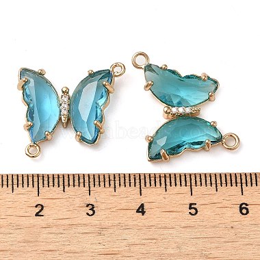 Brass Pave Faceted Glass Connector Charms(FIND-Z020-04U)-3