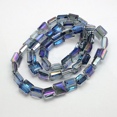 Electroplate Crystal Glass Square Beads Strands(X-EGLA-F064B-09)-2