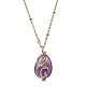 Natural Amethyst with Brass Pendant Necklaces(NJEW-JN04679-02)-1