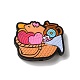 Knitting Basket of Love Hearts Envelopes and Blooming Flowers Silicone Focal Beads(SIL-G011-21H)-1