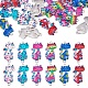 24pcs 6 Colors Printed Alloy Kitten Connector Charms(ENAM-TA0001-44)-1