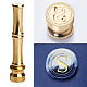 Golden Tone Brass Wax Seal Stamp Head with Bamboo Stick Shaped Handle(STAM-K001-05G-S)-1