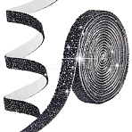 3 Yards Self-adhesion Resin Rhinesatone Hotfix Rhinestone, Jet, 15x2.5mm(DIY-SP0002-41B)