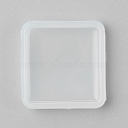 Food Grade Silicone Molds, Fondant Molds, For DIY Cake Decoration, Chocolate, Candy, UV Resin & Epoxy Resin Jewelry Making, Square, White, Side Length: 40x40x8mm, Diagonal Length: 49x49mm, Inner Diameter: 35x35mm(DIY-E021-33)