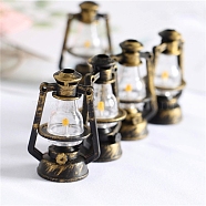 Miniature Plastic Kerosene Lamp Display Decorations, for Dollhouse, Rectangle, Antique Bronze, 37x54mm(MIMO-PW0001-073)