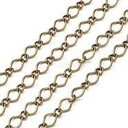 Iron Handmade Chains Figaro Chains Mother-Son Chains, Unwelded, Lead Free and Nickel Free and Cadmium Free, Antique Bronze, with Spool, Mother Link:5x8mm, 1mm thick, Son Link:3.5x4mm, 0.81mm thick, about 328.08 Feet(100m)/roll(CHSM003Y-AB)