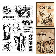 Custom PVC Plastic Clear Stamps, for DIY Scrapbooking, Photo Album Decorative, Cards Making, Coffee, 160x110mm(DIY-WH0618-0032)