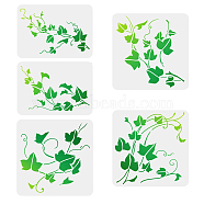 5Pcs 5 Styles PET Hollow Out Drawing Painting Stencils, for DIY Scrapbook, Photo Album, Leaf Pattern, 210~300x297~300mm, 1pc/style(DIY-WH0394-0006)