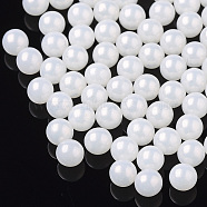 ABS Plastic Imitation Pearl Beads, Matte Style, No Hole/Undrilled, Round, White, 4mm, about 10000pcs/bag(SACR-N005-B-02)