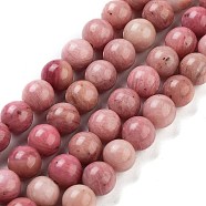 15~16 inch/strand, Round Gemstone Strand, Rhodonite, Size:about 6mm in diameter, about 59pcs/strand, hole: about 0.8mm(X-GSR6mmC018)