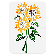 Sunflower PET Hollow Out Drawing Painting Stencils, for DIY Scrapbook, Photo Album, Flower, 297x210mm(DIY-WH0673-001)