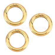 3Pcs 201 Stainless Steel Spring Gate Rings, O Rings, Ring, Golden, 7 Gauge, 20.5x3.5mm, Inner Diameter: 13mm(STAS-UN0048-38)