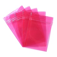 Plastic Transparent Zip Lock Bag, Storage Bags, Self Seal Bag, Top Seal, Rectangle, Deep Pink, 12x8x0.15cm, Unilateral Thickness: 3.1 Mil(0.08mm)(X1-OPP-B002-A04)