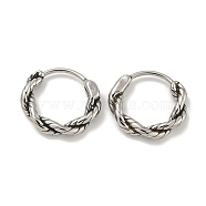 316 Surgical Stainless Steel Hoop Earrings, Ring, Antique Silver, 14.5x3mm(EJEW-D096-19D-AS)