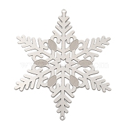 304 Stainless Steel Connector Charms, Laser Cut Snowflake Links, Stainless Steel Color, 85x69x0.3mm, Hole: 2mm(STAS-S147-03)