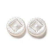 ABS Plastic Imitation Pearl Beads, Flat Round, White, 15.5x5mm, Hole: 1.8mm, about 606pcs/500g(OACR-L013-040)
