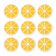 Hawaii Lemon Slice Resin Glitter Powder Pendants, Flat Round, Yellow, Size: about 34~35mm in diameter, 3~4mm thick, hole: 2mm(X-RESI-R337-5)