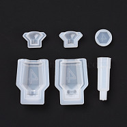 Refillable Bottle Silicone Molds, Storage Molds, Resin Casting Molds, for UV Resin, Epoxy Resin Craft Making, White, 57x42x14mm, Inner Diameter: 43x28mm(DIY-M031-19)