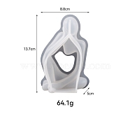 3D Abstract Human Thinker DIY Food Grade Silicone Candle Molds, Aromatherapy Candle Moulds, Scented Candle Making Molds, White, 13.7x8.8x5cm(PW-WG99230-02)