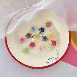 Transparent Acrylic Beads, Bead in Bead, Star, with Glitter Powder, Mixed Color, 21.6x22.9x6mm, Hole: 3mm(OACR-N163-05)