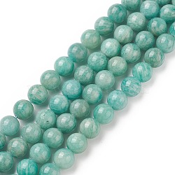 Natural Amazonite Beads Strands, Round, Grade A, 8mm, Hole: 1mm, about 48pcs/strand, 15.04 inch(38.2cm)(G-F461-12-8mm-01)