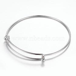 Adjustable 304 Stainless Steel Expandable Bangle Making, Stainless Steel Color, 2-3/8 inches(61mm)(BJEW-G515-03P)