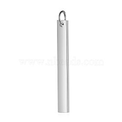 201 Stainless Steel Pendants, with Jump Ring, Manual Polishing, Stamping Blank Tag, Rectangle, Stainless Steel Color, 30x3x1.5mm, Hole: 3mm(A-STAS-S105-T606D-30A)