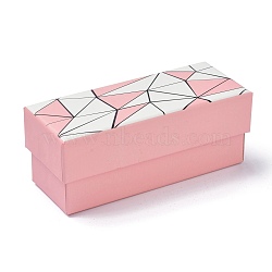 Rectangle Paper Boxes, for Lipstick, with Raffia inside, Pink, 10.1x4.05x4.15cm(CON-C007-01)