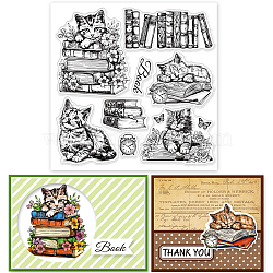 PVC Plastic Stamps, for DIY Scrapbooking, Photo Album Decorative, Cards Making, Stamp Sheets, Film Frame, Cat Shape, 15x15cm(DIY-WH0372-0112)