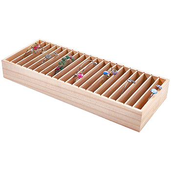 20-Slot Head Band Adjustable Dividers Boxes, Headband Organizers, Rectangle, Blanched Almond, 384x149x52.5mm