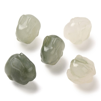 Natural Jade Carved Beads, Rabbit, 14x11x10mm, Hole: 2mm