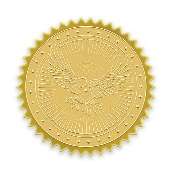 Self Adhesive Gold Foil Embossed Stickers, Medal Decoration Sticker, Bird Pattern, 5x5cm