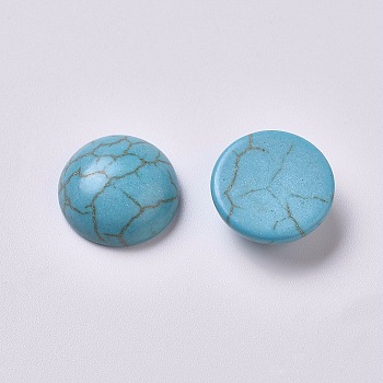 Synthetic Turquoise Cabochons, Half Round, 14mm