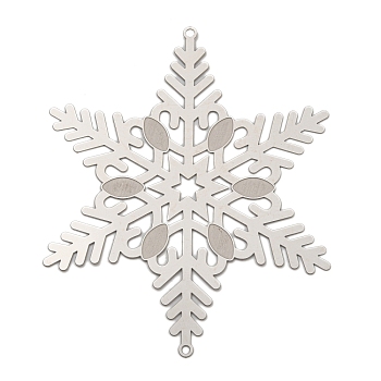 304 Stainless Steel Connector Charms, Laser Cut Snowflake Links, Stainless Steel Color, 85x69x0.3mm, Hole: 2mm