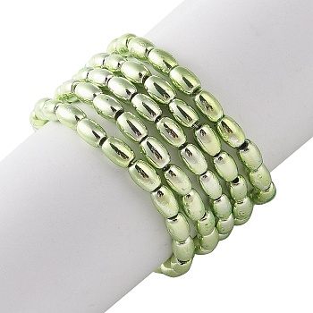 Electroplate Beads Strands, Oval, Light Green, 4.5x3mm, Hole: 0.8mm, about 94~99pcs/strand, 16.93~18.11''(43~46cm)
