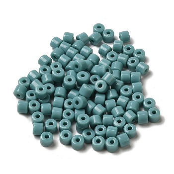Opaque Acrylic Beads, Column, Teal, 6.5x5mm, Hole: 2.2mm
