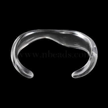 Transparent Acrylic Open Cuff Bangle for Women(BJEW-A141-01B)-2