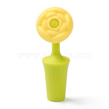 Yellow Flower Silicone Bottle Stoppers